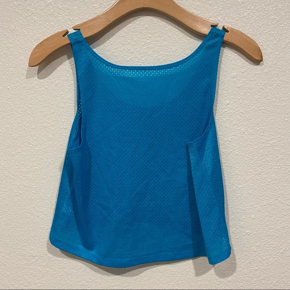 Kids The Children's Place Girls Blue Green Soccer Ball Jersey Tank Top Size 14